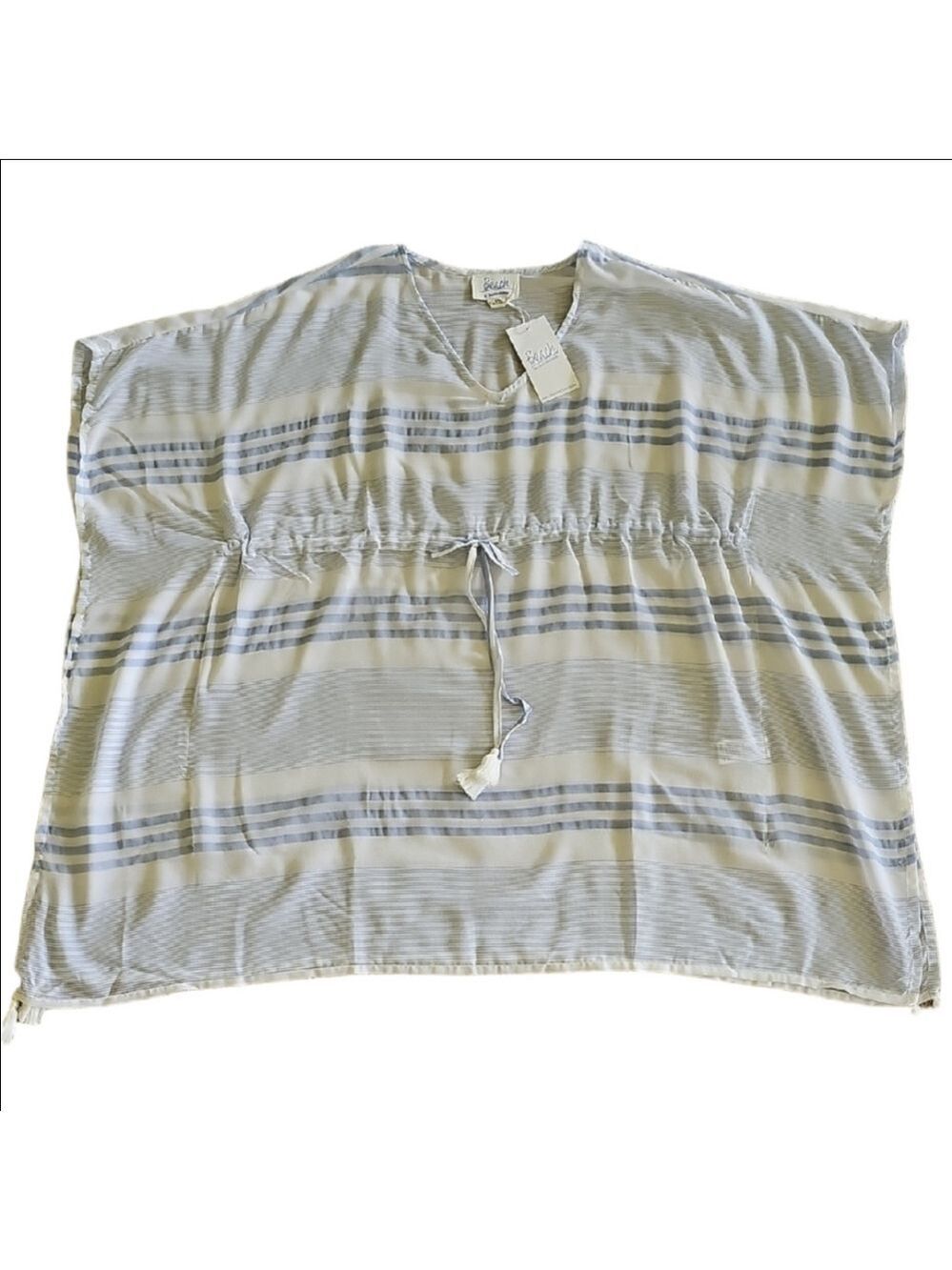 Beachlunchlounge Blue and White Striped Oversized Shirt